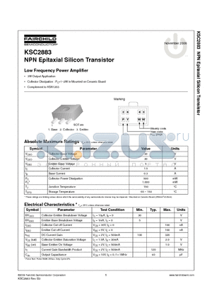 KSC2883_06 datasheet - NPN Epitaxial Silicon Transistor