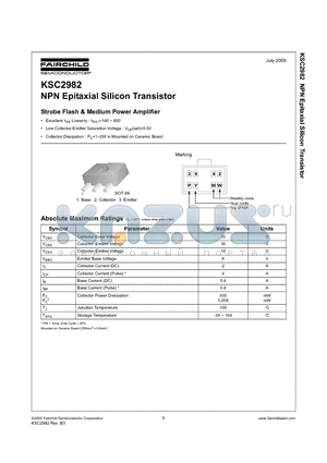 KSC2982_05 datasheet - NPN Epitaxial Silicon Transistor