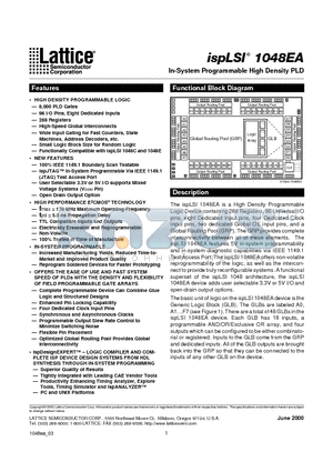 ISPLSI1048EA-125LT128 datasheet - In-System Programmable High Density PLD