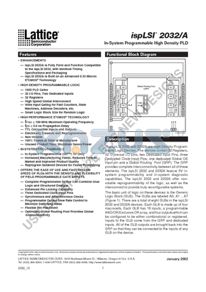 ISPLSI2032-80LJ datasheet - In-System Programmable High Density PLD