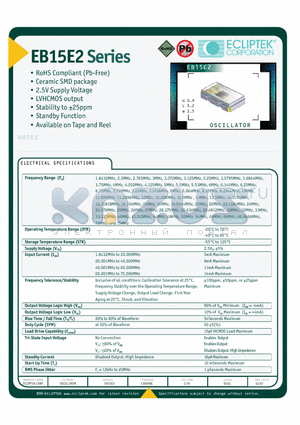 EB15E2D2H-40000M datasheet - OSCILLATOR