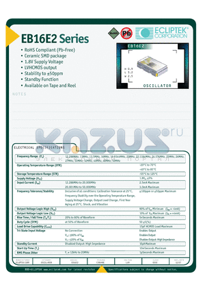 EB16E2D2H-40.000M datasheet - OSCILLATOR