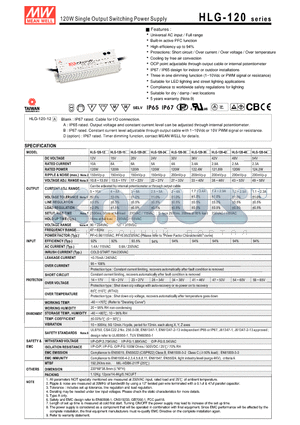 HLG-120_12 datasheet - 120W Single Output Switching Power Supply