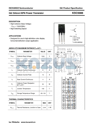 KSC5088 datasheet - isc Silicon NPN Power Transistor