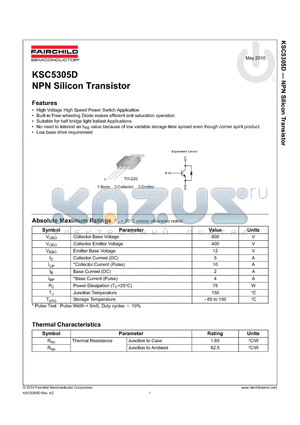 KSC5305D_10 datasheet - NPN Silicon Transistor