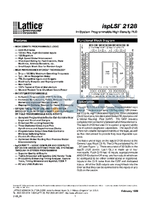 ISPLSI2128-100LT datasheet - In-System Programable High Density PLD