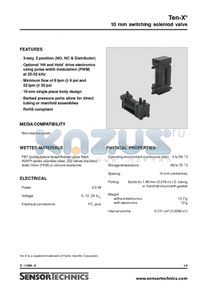 914111241000 datasheet - 10 mm switching soleniod valve