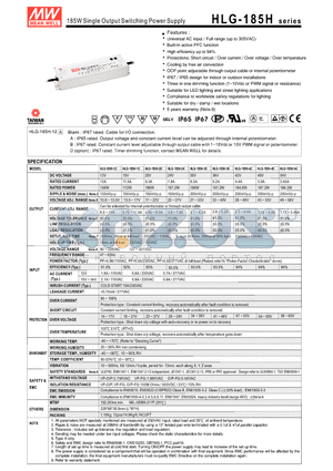 HLG-185H-12 datasheet - 185W Single Output Switching Power Supply