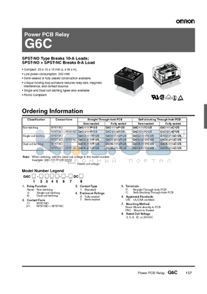 G6CU-1117C-US datasheet - Power PCB Relay