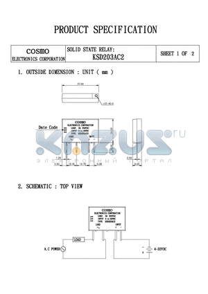 KSD203AC2 datasheet - SOLID STATE RELAY