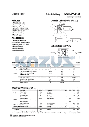 KSD225AC8 datasheet - SOLID STATE RELAY