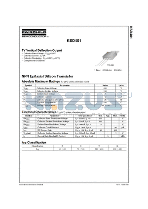 KSD401 datasheet - TV Vertical Deflection Output