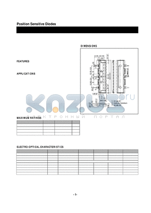 KSD402 datasheet - Position Sensitive Diodes