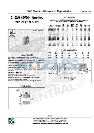 CT0603PSF-272M datasheet - SMD Shielded Wire-wound Chip Inductors