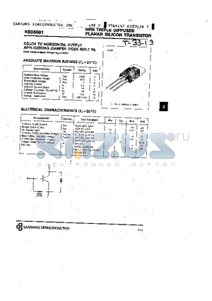 KSD5001 datasheet - NPN (COLOR TV GORIZONTAL OUTPUT APPLICATIONS)