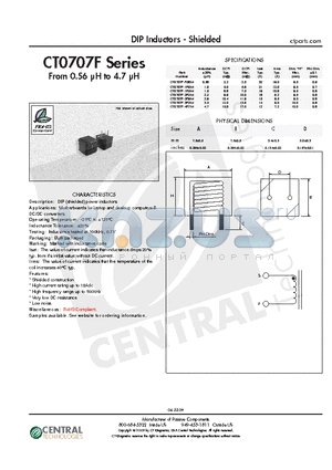 CT0707F-R56M datasheet - From 0.56 lH to 4.7 lH