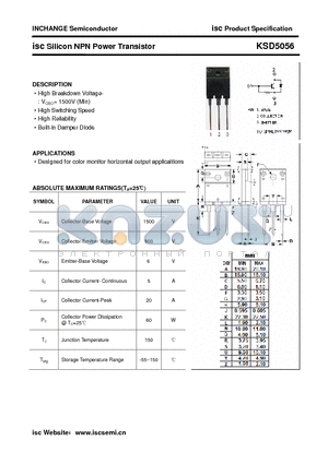 KSD5056 datasheet - isc Silicon NPN Power Transistor