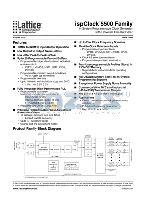 ISPPAC-CLK5510V-01TN48I datasheet - In-System Programmable Clock Generator with Universal Fan-Out Buffer