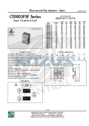 CT0805FSF-102J datasheet - Wire-wound Chip Inductors - Open
