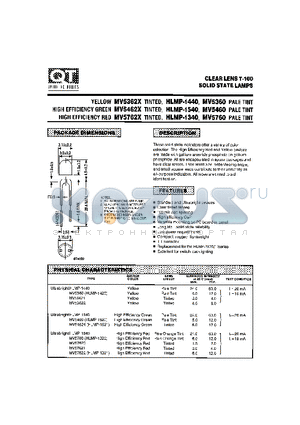 HLMP-1320 datasheet - CLEAR LENS T-100 SOLID STATE LAMPS
