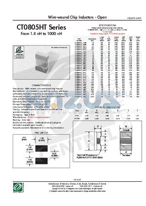 CT0805HT-33NK datasheet - Wire-wound Chip Inductors - Open