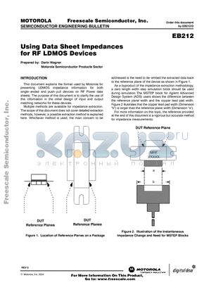 EB212 datasheet - Using Data Sheet Impedances for RF LDMOS Devices