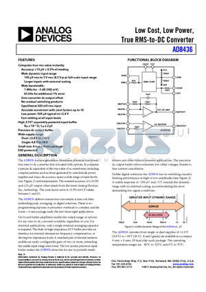 AD8436 datasheet - Low Cost, Low Power