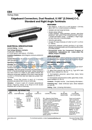 EB411R30 datasheet - Edgeboard Connectors, Dual Readout, 0.100