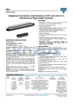 EB412R10SGX15 datasheet - Edgeboard Connectors, Dual Readout, 0.100