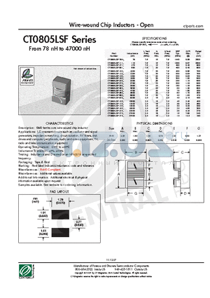 CT0805LSF datasheet - Wire-wound Chip Inductors - Open