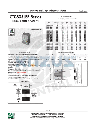 CT0805LSF-123K datasheet - Wire-wound Chip Inductors - Open