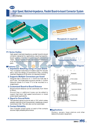 IT1-168S-SV datasheet - High Speed, Matched-Impedance, Parallel Board-to-board Connector System