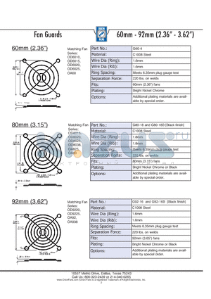 G80-18 datasheet - Fan Guards