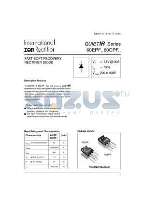 60CPF02 datasheet - FAST SOFT RECOVERY RECTIFIER DIODE
