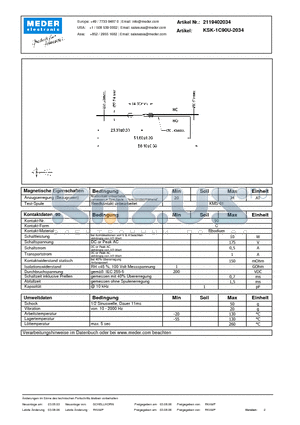 KSK-1C90U-2034_DE datasheet - (deutsch) KSK Reed Switch
