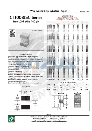 CT1008LSC-27NK datasheet - Wire-wound Chip Inductors - Open