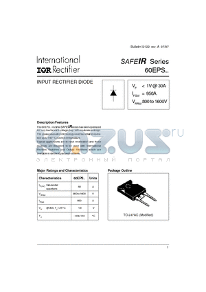 60EPS12 datasheet - INPUT RECTIFIER DIODE