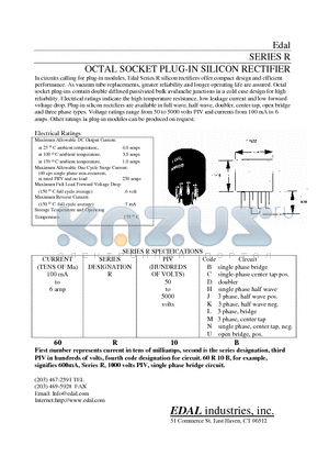 60R10N datasheet - OCTAL SOCKET PLUG-IN SILICON RECTIFIER