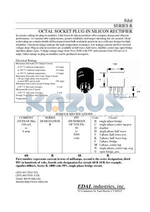 60R10U datasheet - OCTAL SOCKET PLUG-IN SILICON RECTIFIER