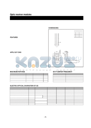 KSM-603TN2 datasheet - Optic receiver modules