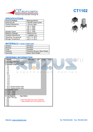 CT110214.5F100C01 datasheet - CIT SWITCH