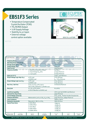 EB51F3C15V-12800M datasheet - OSCILLATOR