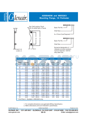 M85049-96-06-A datasheet - Mounting Flange