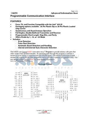 IA8251-PDW28C datasheet - Programmable Communication Interface