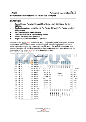 IA8255-PDW40C datasheet - Programmable Peripheral Interface Adapter