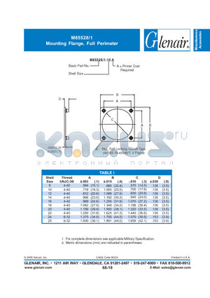 M85528-1-22-A datasheet - Mounting Flange, Full Perimeter