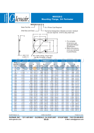 M85528-2-10A-A datasheet - Mounting Flange