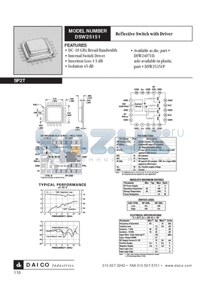 DSW25151 datasheet - Reflective Switch with Driver
