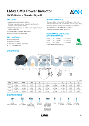 LMXS1309M391DTAS datasheet - LMax SMD Power Inductor