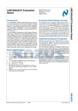 LMZ10503EXTTZ datasheet - LMZ1050xEXT Evaluation Board